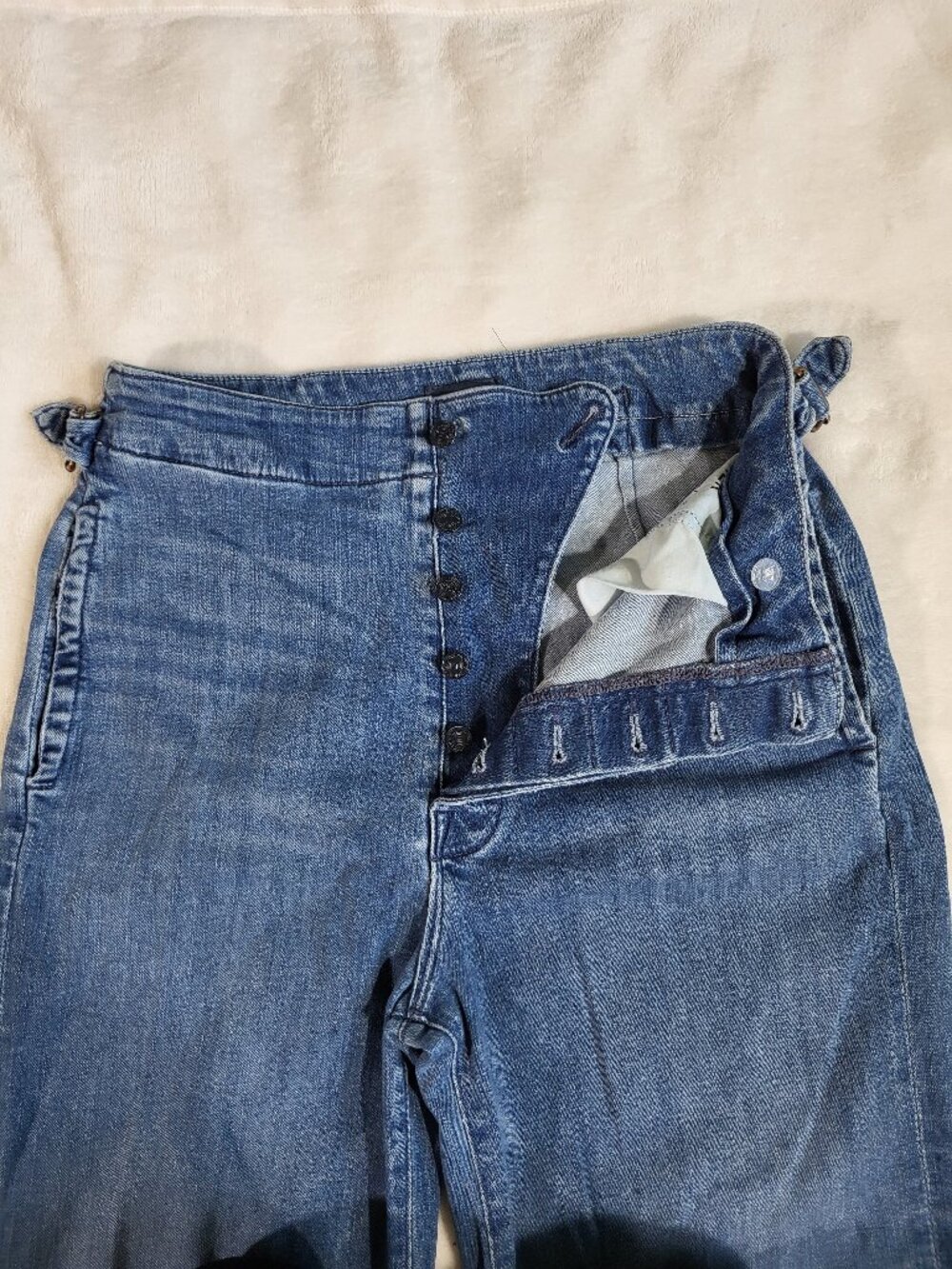 Mother The Cinch Greaser Ankle Jeans in Sorry I'm Staring Wide Leg Boho Coastal - Picture 4 of 14